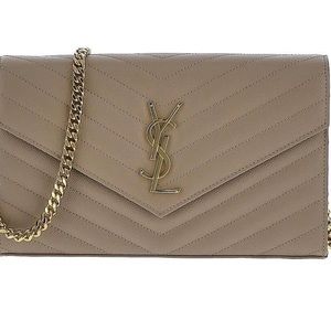 Saint Laurent
Cassandre Matelassé Chain Wallet In Grain De Poudre